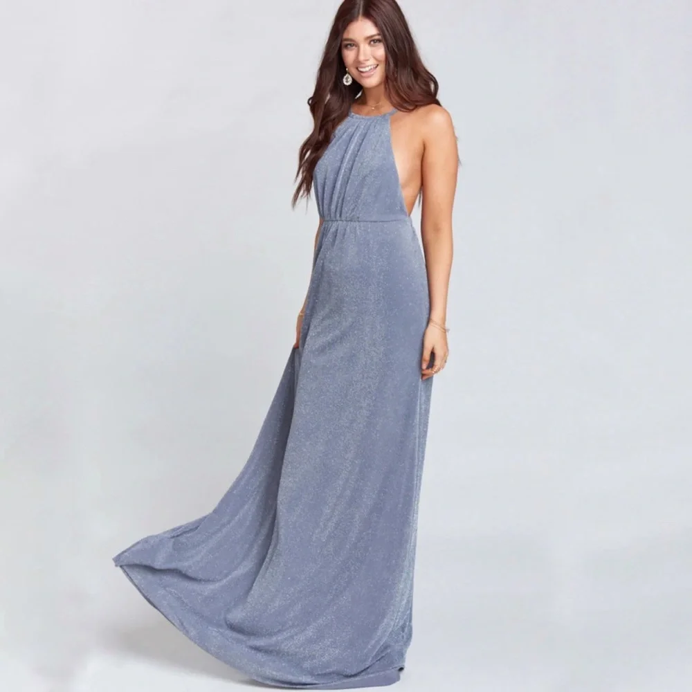 Show me your mumu weddings gray silver backless sleeveless Amanda maxi dress - Picture 4 of 10